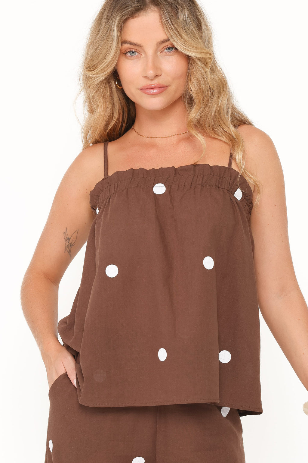 Aerin Pant Set - Chocolate Polka Dot