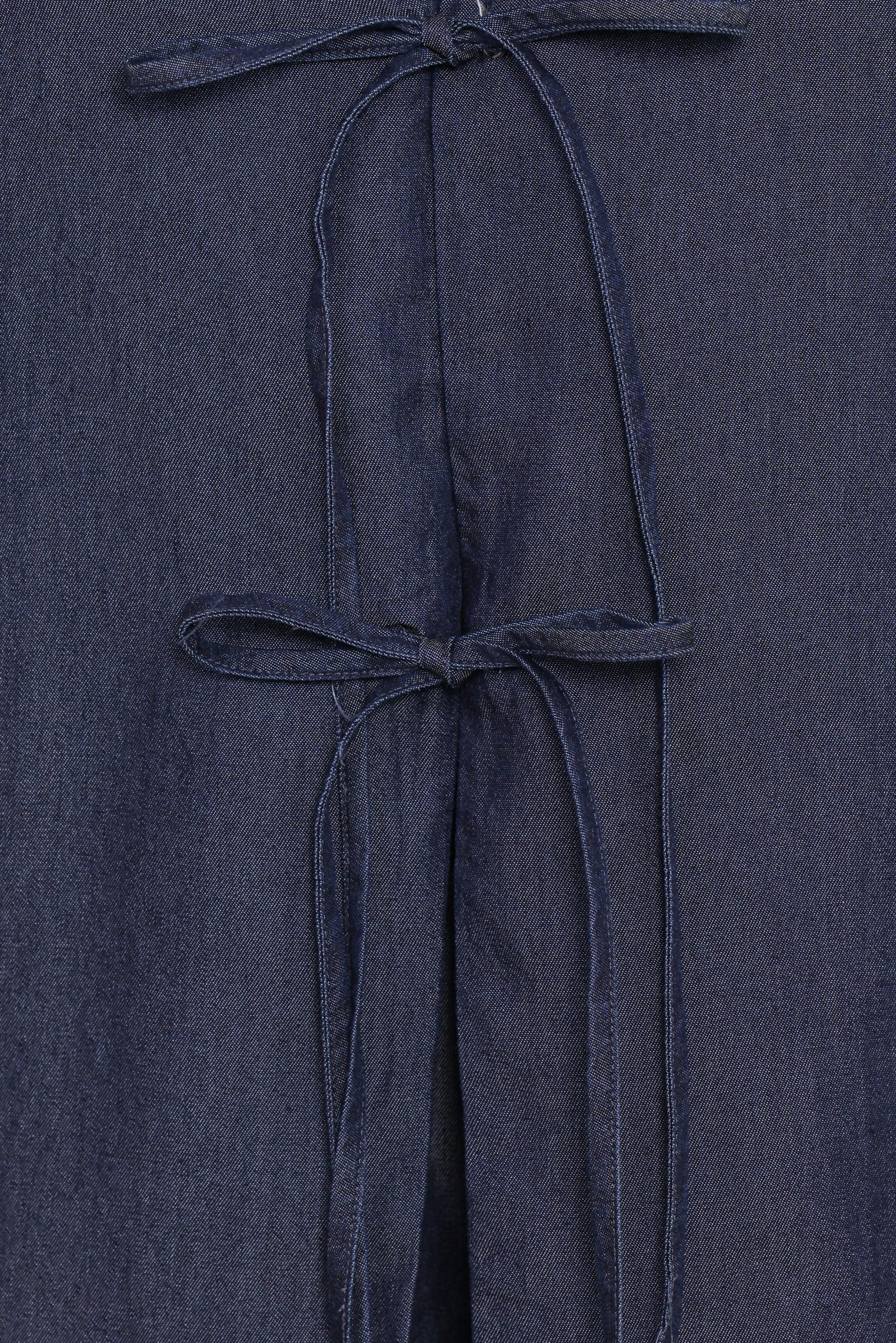Aaliyah Chambray Tie Front Top - Dark Wash